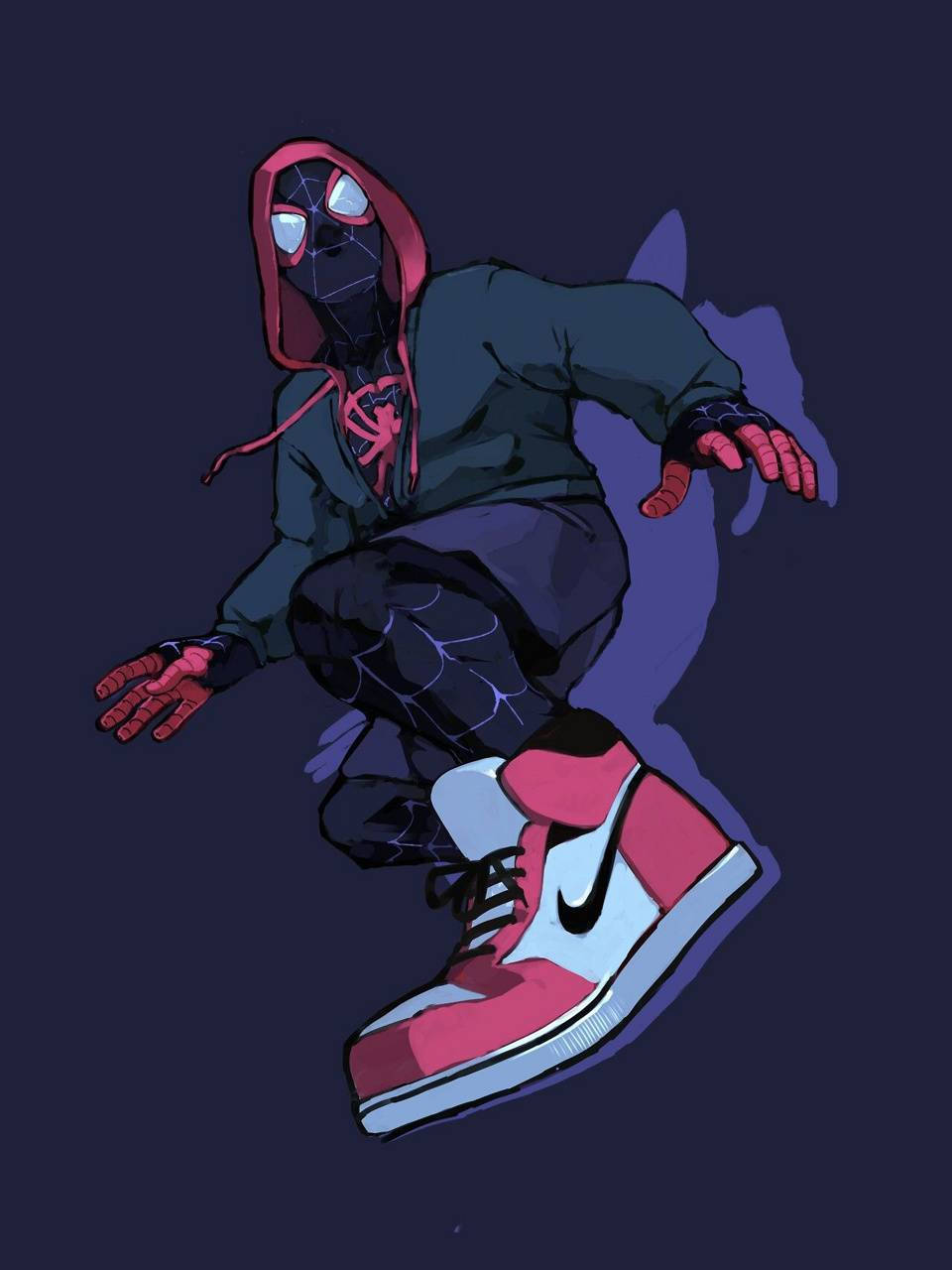 Miles Morales Shows Off His Bold Jumpman Sneakers Wallpaper