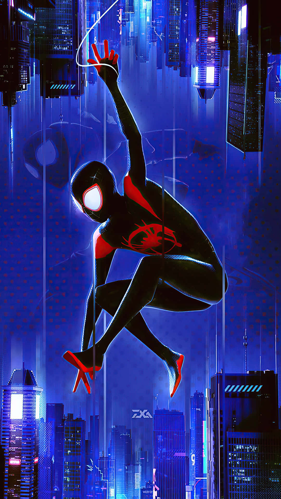 Image  Miles Morales showcasing his superpower abilities