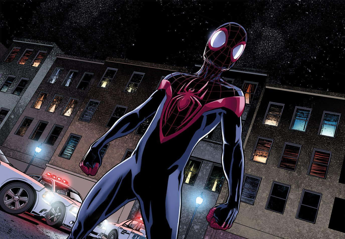 Milesmorales Brilla Nel Suo Costume Di Spider-man.