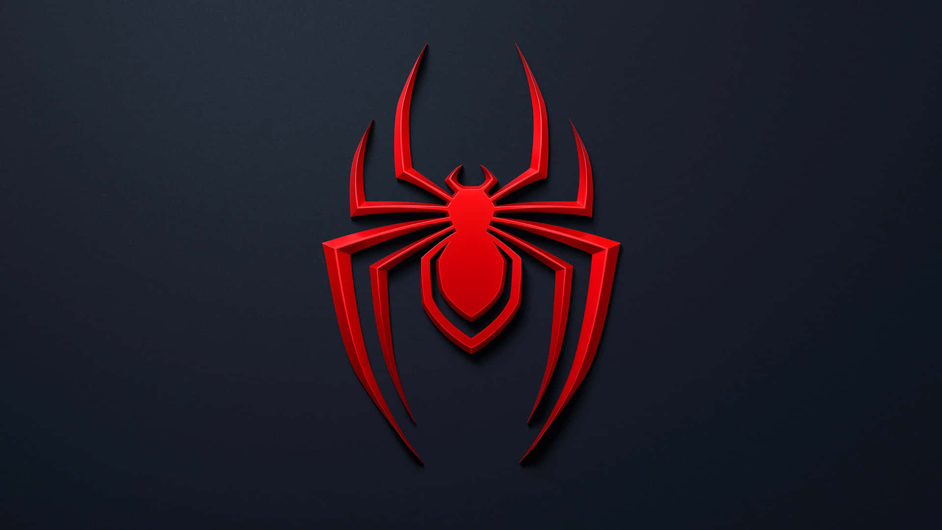Spiderman Logo På En Mørk Baggrund.