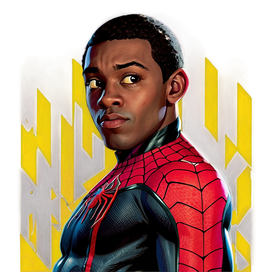 Miles Morales Close-up Png 05032024 PNG