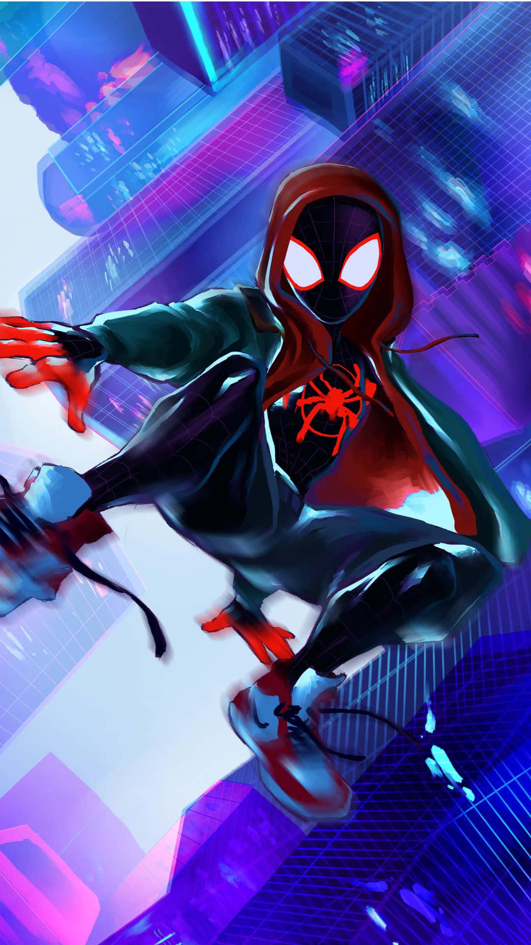 ""Marvel Into Action Now With Miles Morales on Your Iphone!" Wallpaper