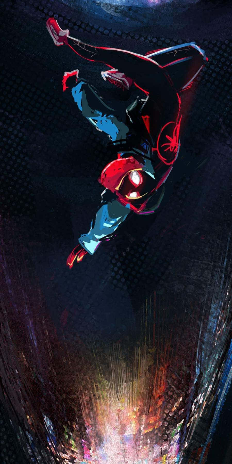 Illustration af Marvel-karakter Spider Man Miles Morales iPhone-baggrund Wallpaper