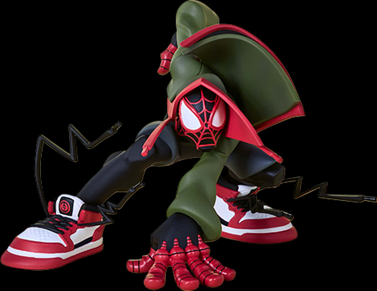 Miles Morales Spider Man Action Pose PNG