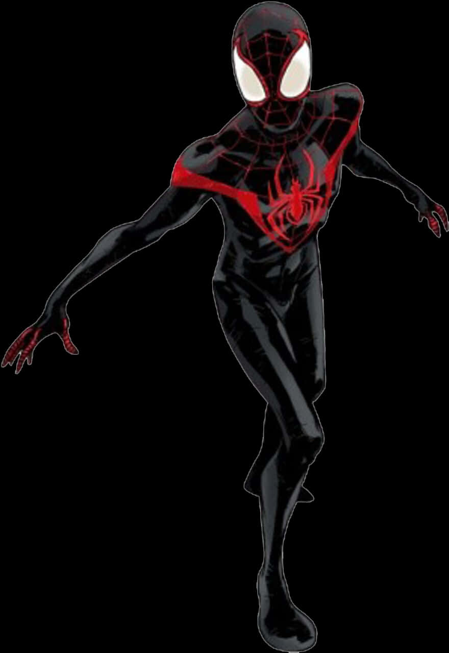 Miles Morales Spider Man Pose PNG