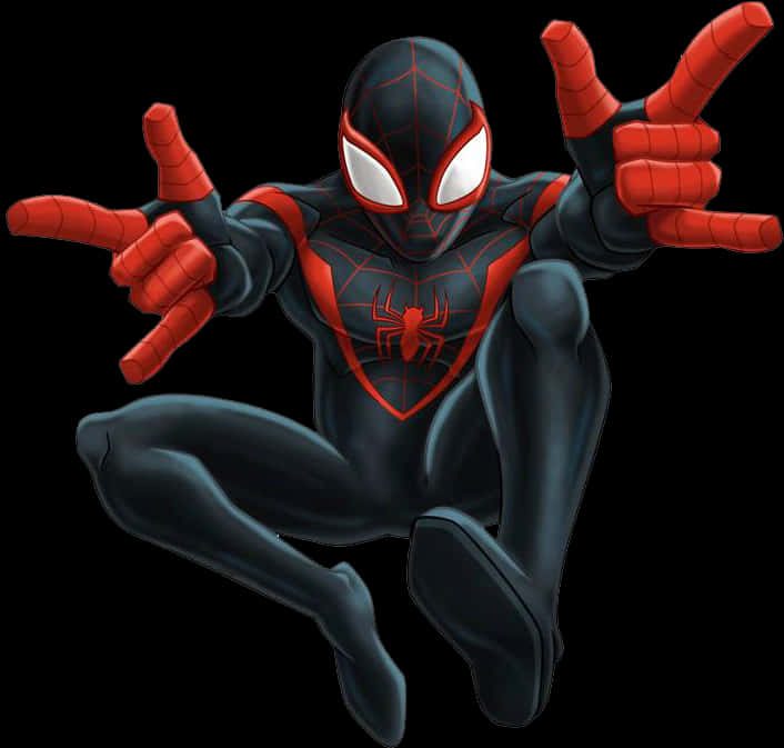 Download Miles Morales Spiderman Action Pose | Wallpapers.com