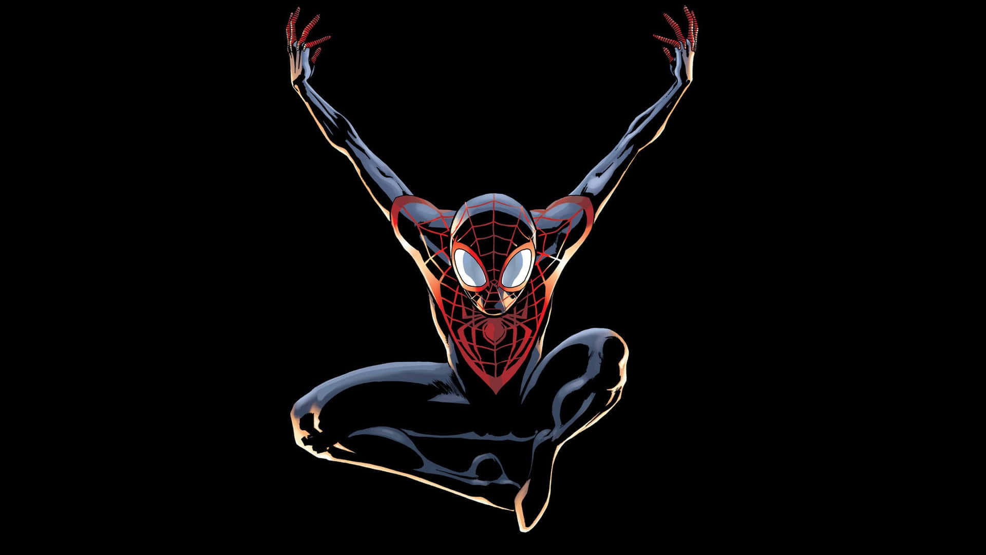 Pose Aerial Spiderman Miles Morales Wallpaper