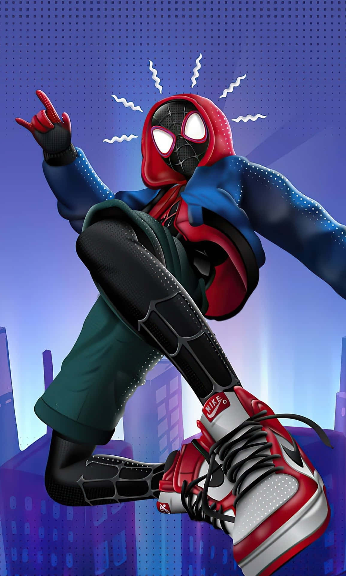 Miles Morales Spiderman Aesthetic Pose Wallpaper