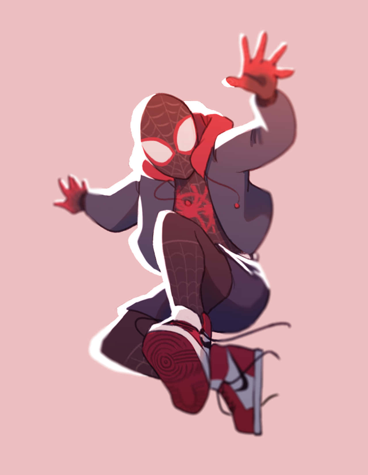 Miles Morales Spiderman Artistic Pose Wallpaper