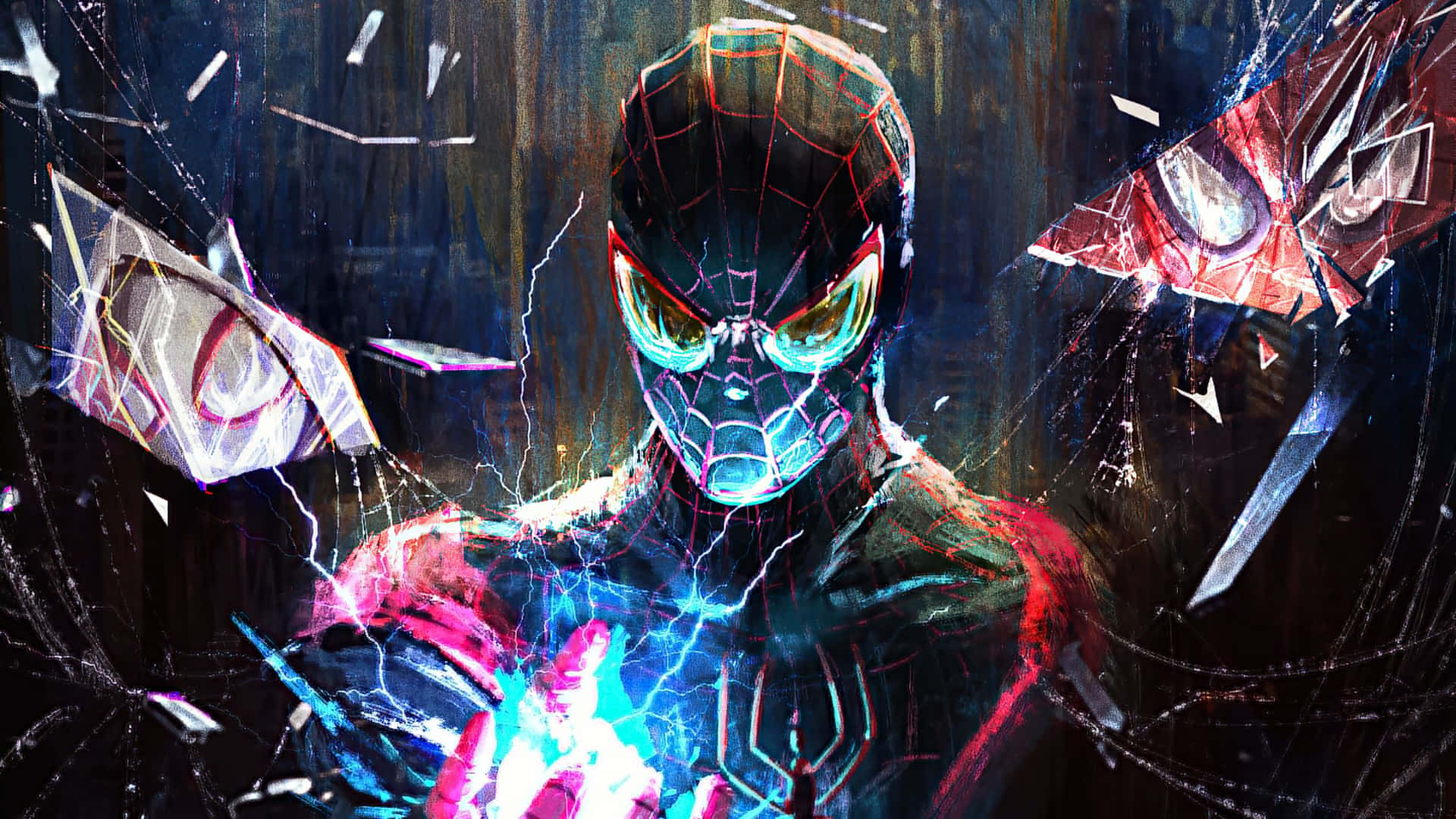 Miles Morales Spiderman Electric Touch4 K Wallpaper