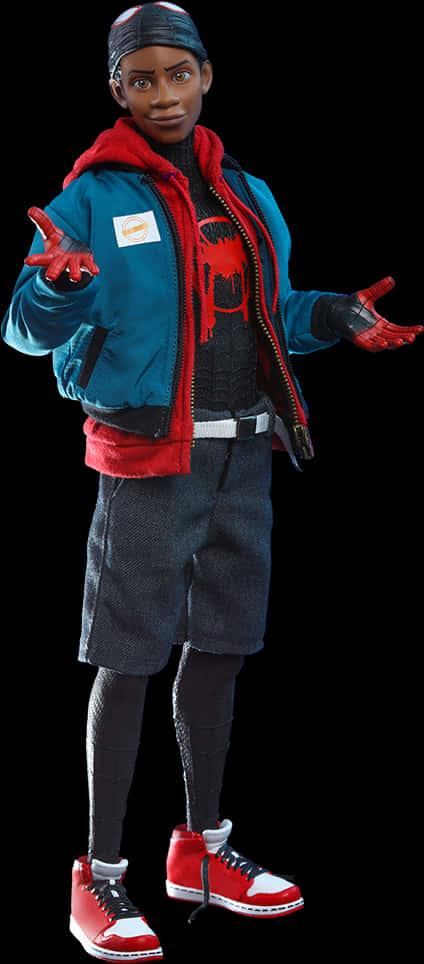 Miles Morales Spiderman Figure PNG