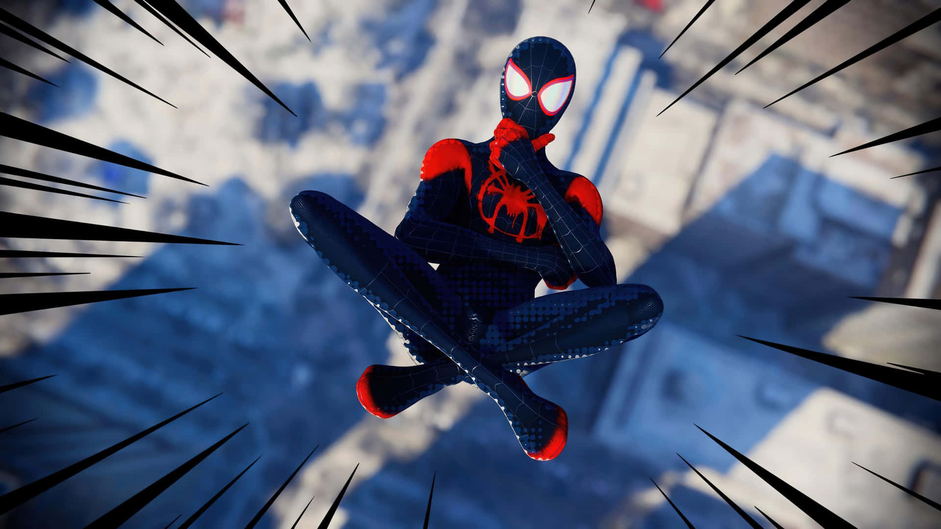 Miles Morales Spiderman Sky Dive4 K Wallpaper