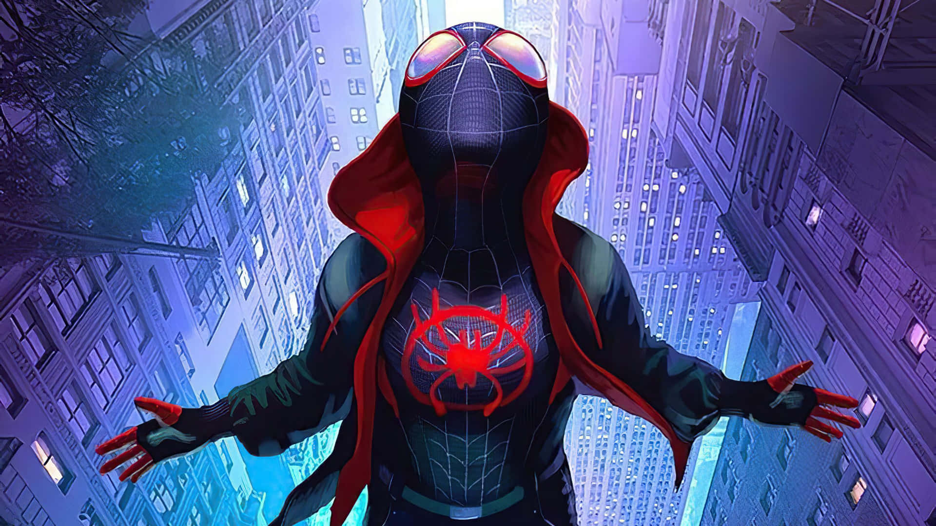 Miles Morales Spiderman Urban Glide4 K Wallpaper