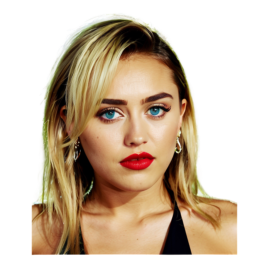 Download Miley Cyrus Makeup Look Png Mvw47 | Wallpapers.com