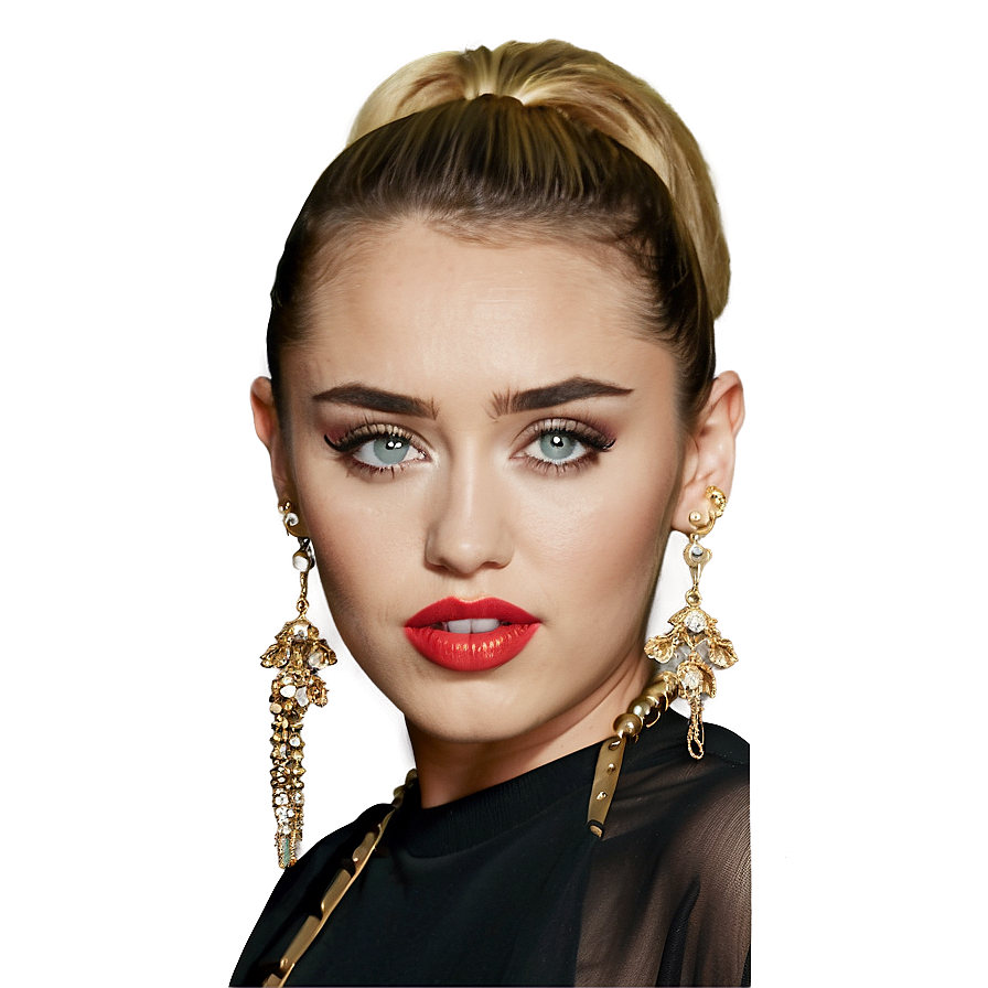 Download Miley Cyrus Makeup Look Png Uia | Wallpapers.com