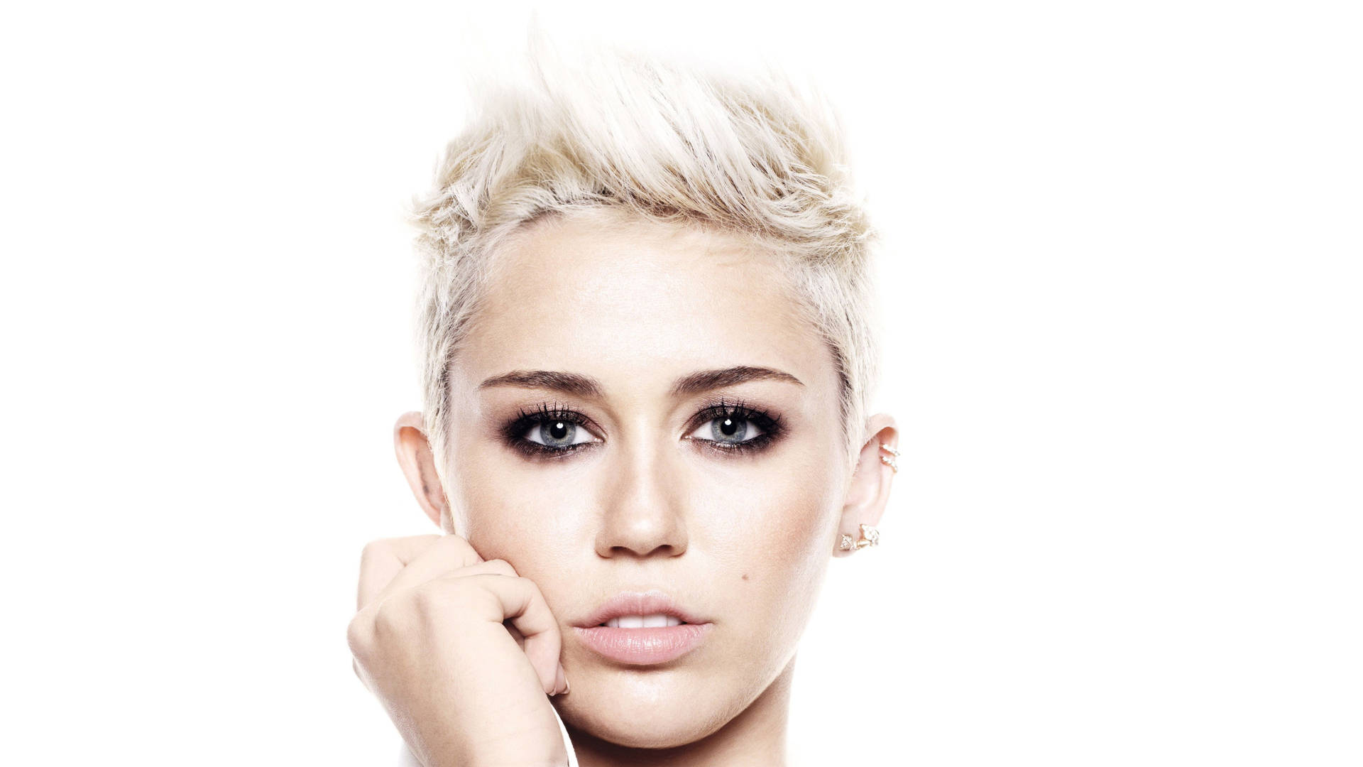 Miley Cyrus White Pixie Cut Background