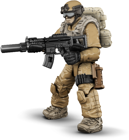 Military Action Figure With Rifle PNG