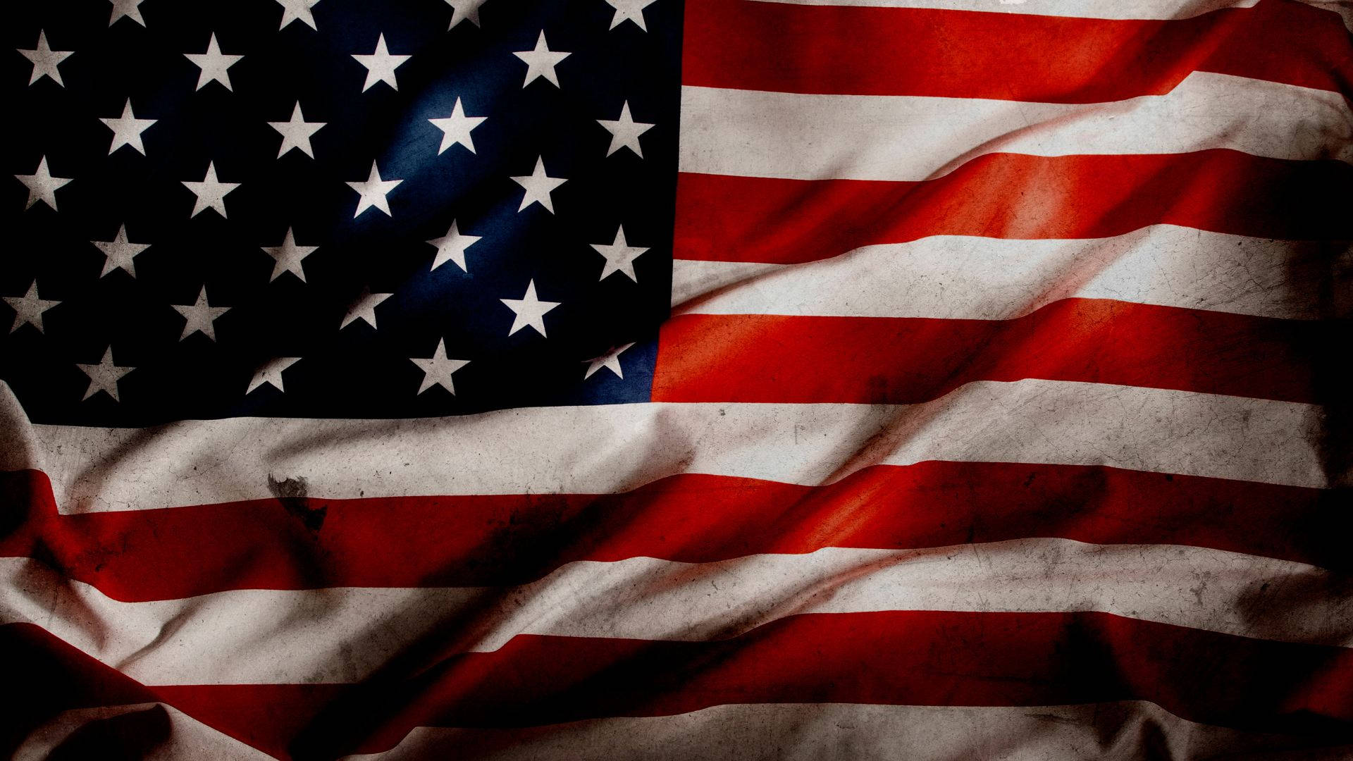 Militärischeamerikanische Flagge Weht Wallpaper