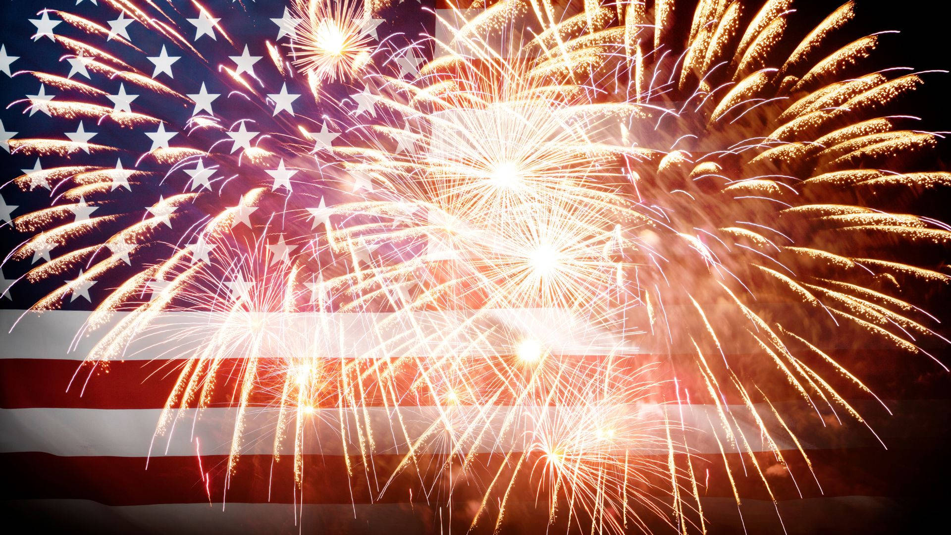 Military American Flag Fireworks Wallpaper