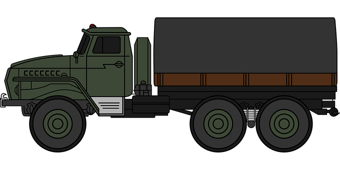 Military Cargo Truck Illustration PNG