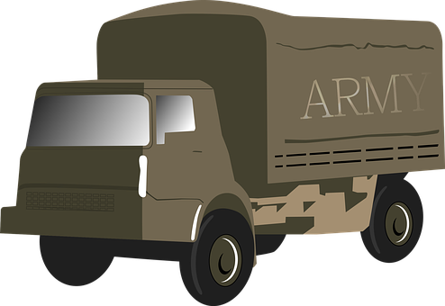 Military_ Cargo_ Truck_ Vector PNG