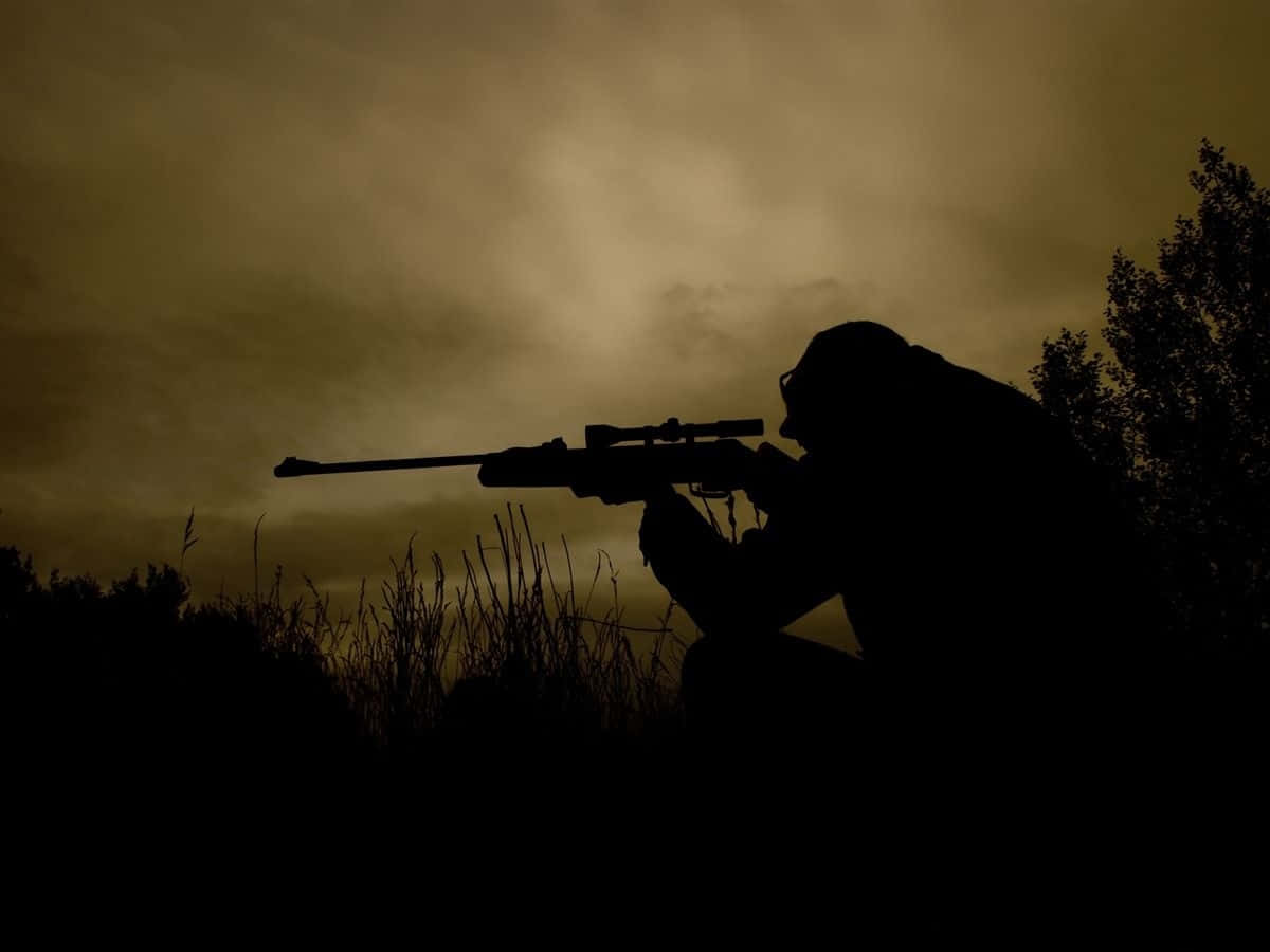 Silhouette Of Sniper Military Desktop Wallpaper
