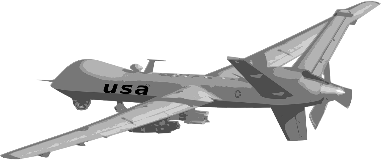 Military Drone U S A Side View PNG