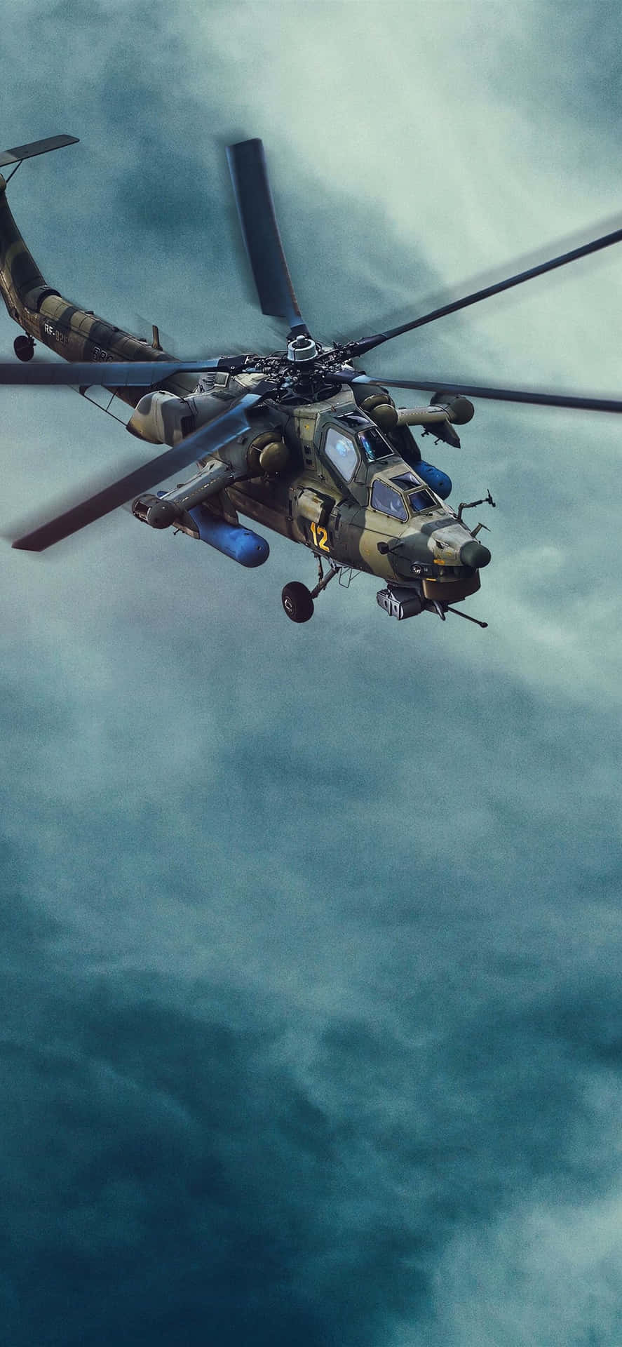 Military Helicopter In High Flight