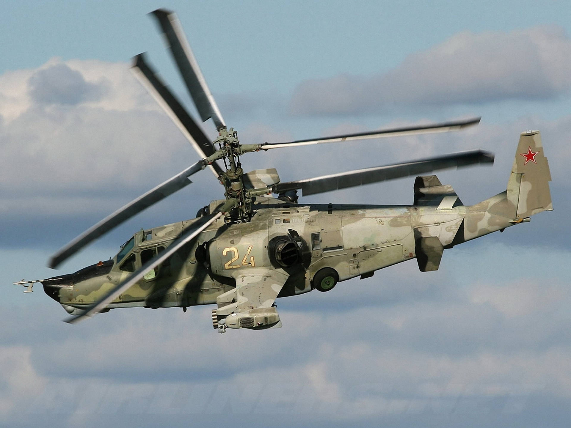 Military Helicopter Ka-50 Rotors Wallpaper