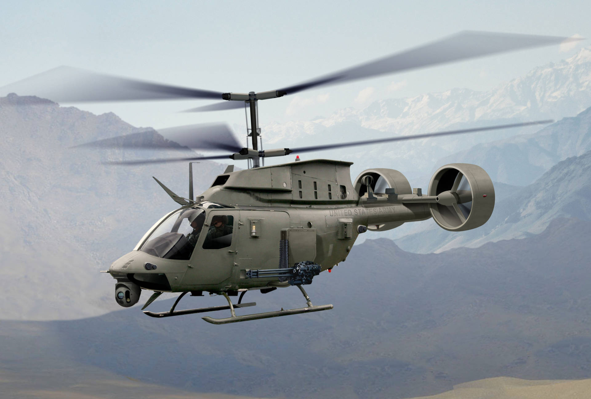 Military Helicopter With Heavy Cannon Wallpaper