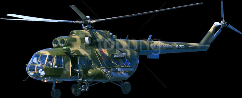 Military Helicopterin Flight PNG