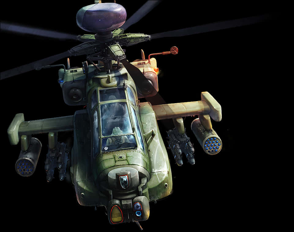 Military Helicopterin Flight PNG