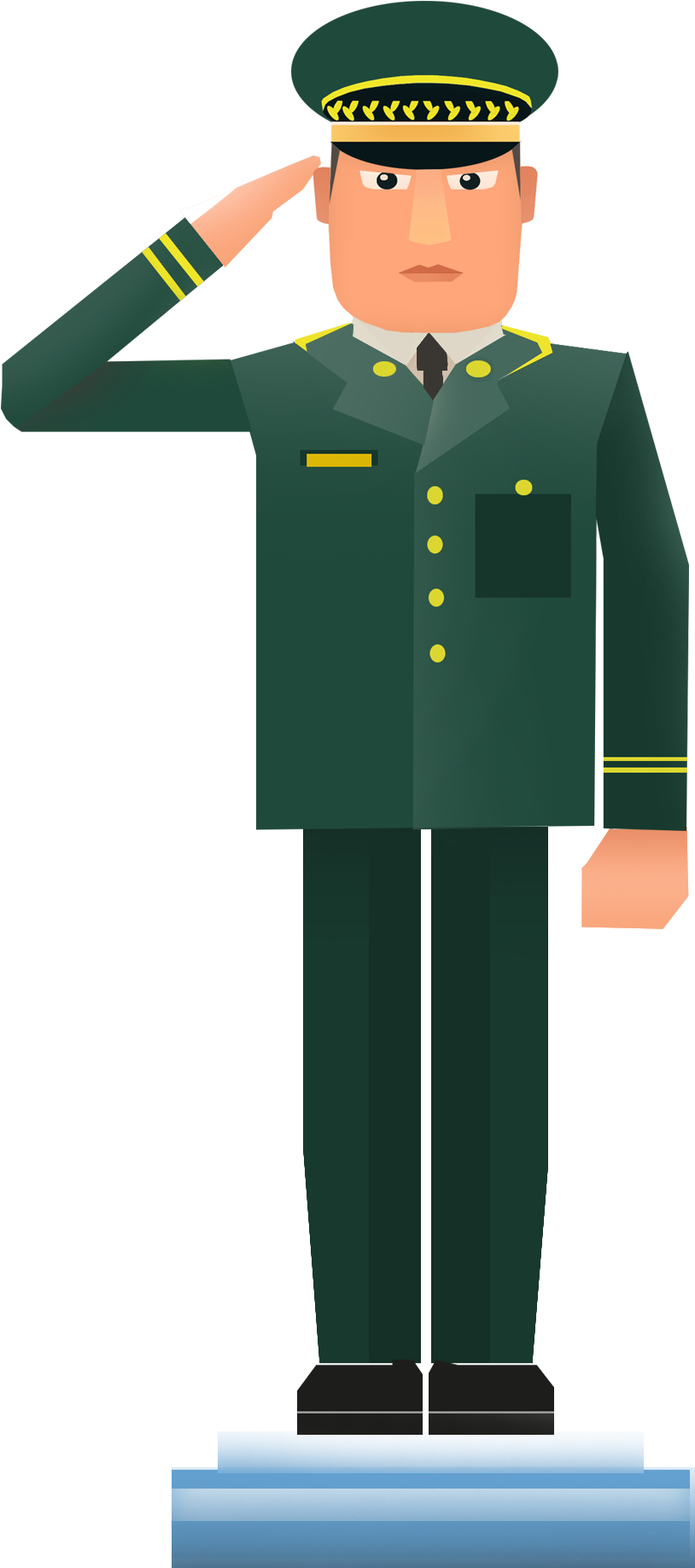Military Officer Saluting Vector PNG