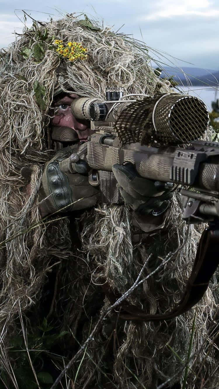 A United States Service Member on Guard Duty