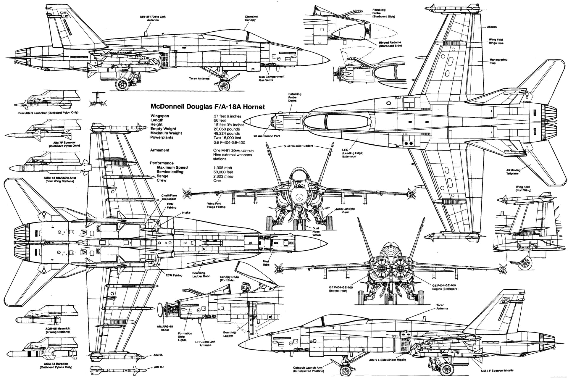 Mcdonnell Douglas Military Plane Diagram Wallpaper