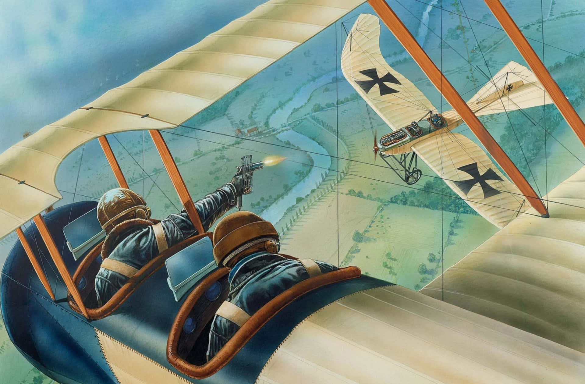 Einatemberaubender Blick Auf Ein Militärflugzeug, Das Durch Den Himmel Gleitet. Wallpaper