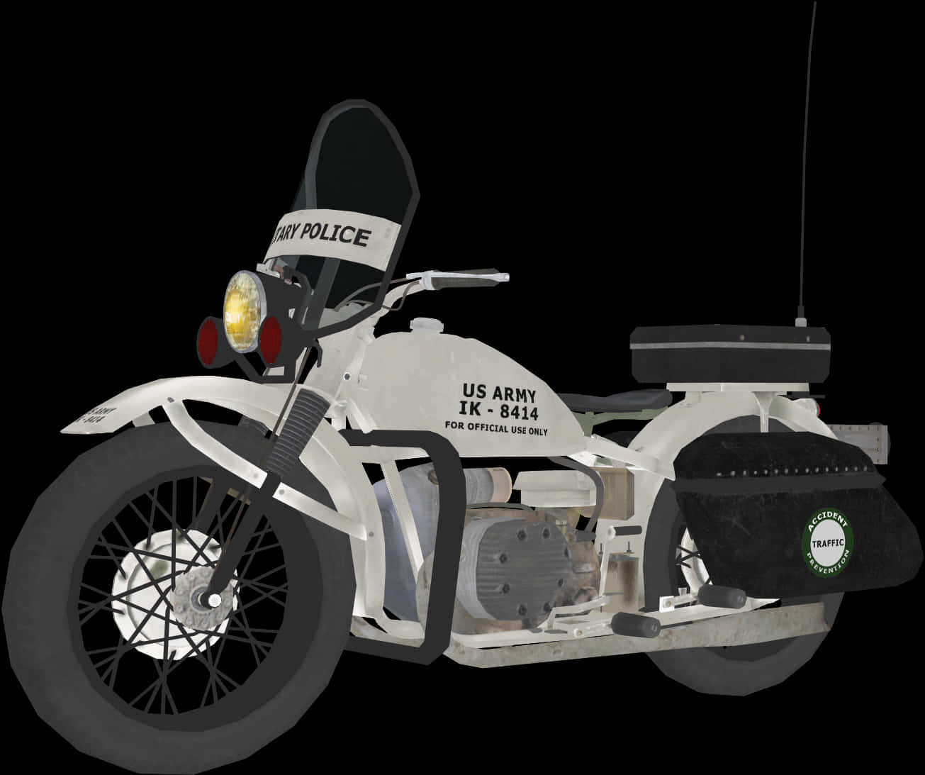 Military Police Motorcycle Isolated PNG