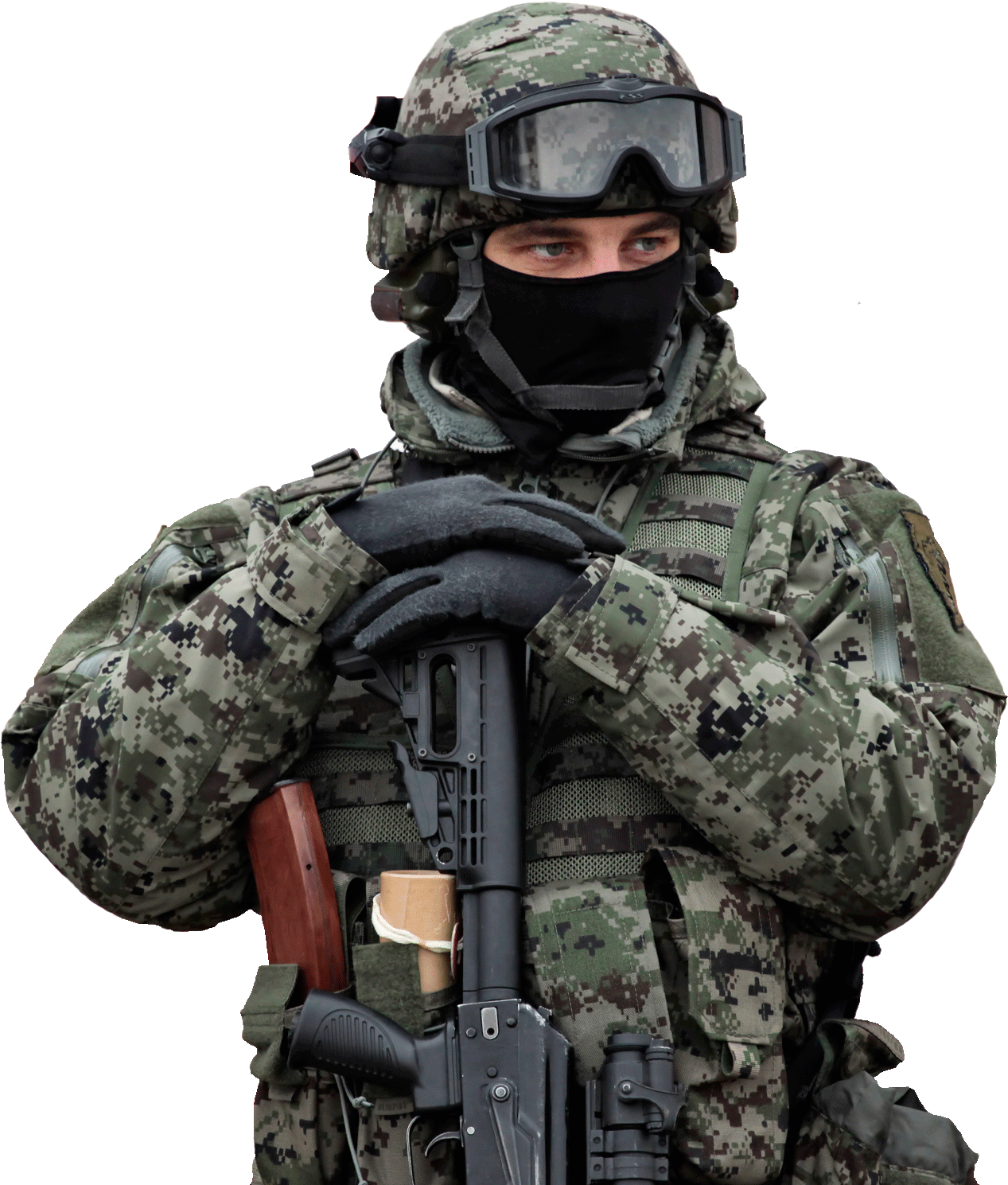 Military Soldier Portrait Camouflage Gear PNG
