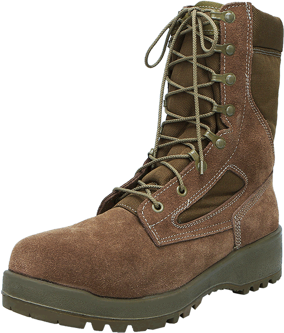 Military Tactical Boot Brown PNG