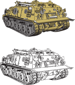 Military Tank Illustration Comparison PNG