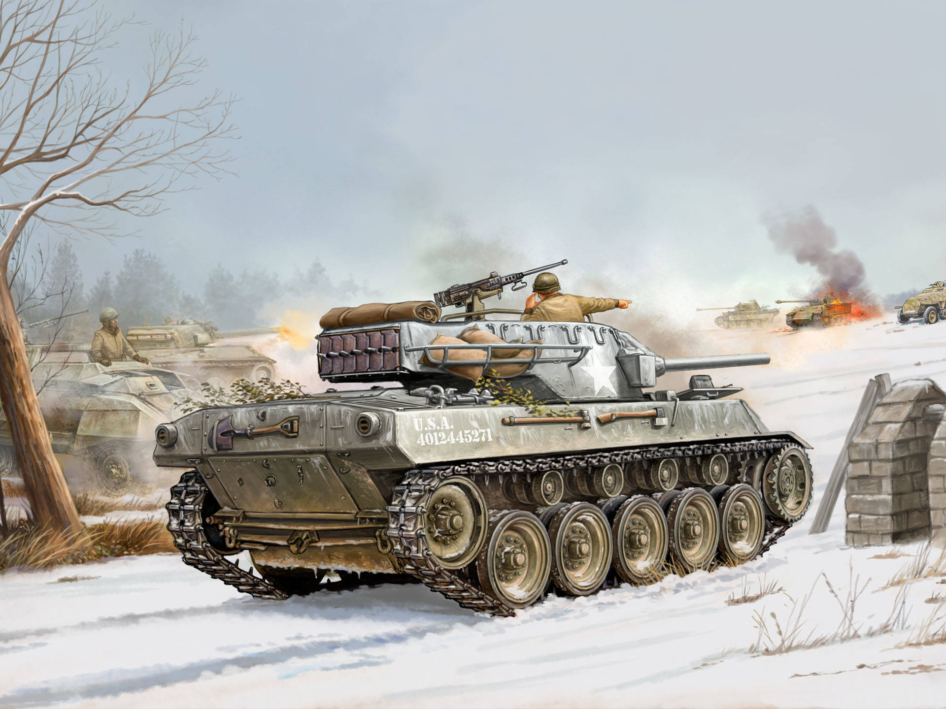 Military Tanks In Snow Wallpaper