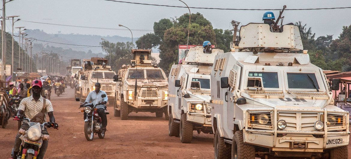 Military Tanks On Road Central African Republic Background