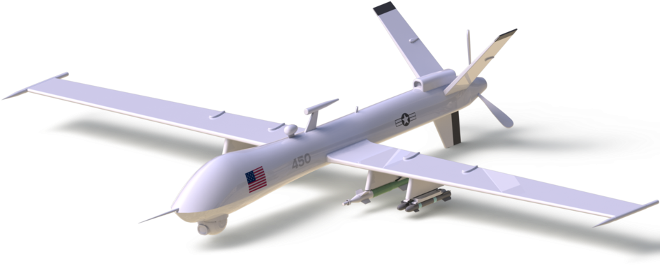 Military Unmanned Aerial Vehicle3 D Render PNG