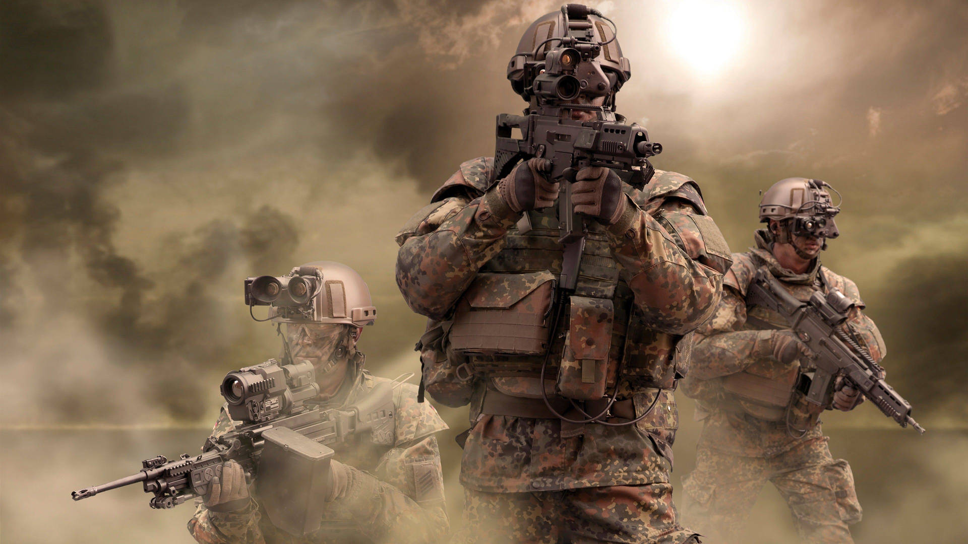 Soldiers Standing at Attention Wallpaper