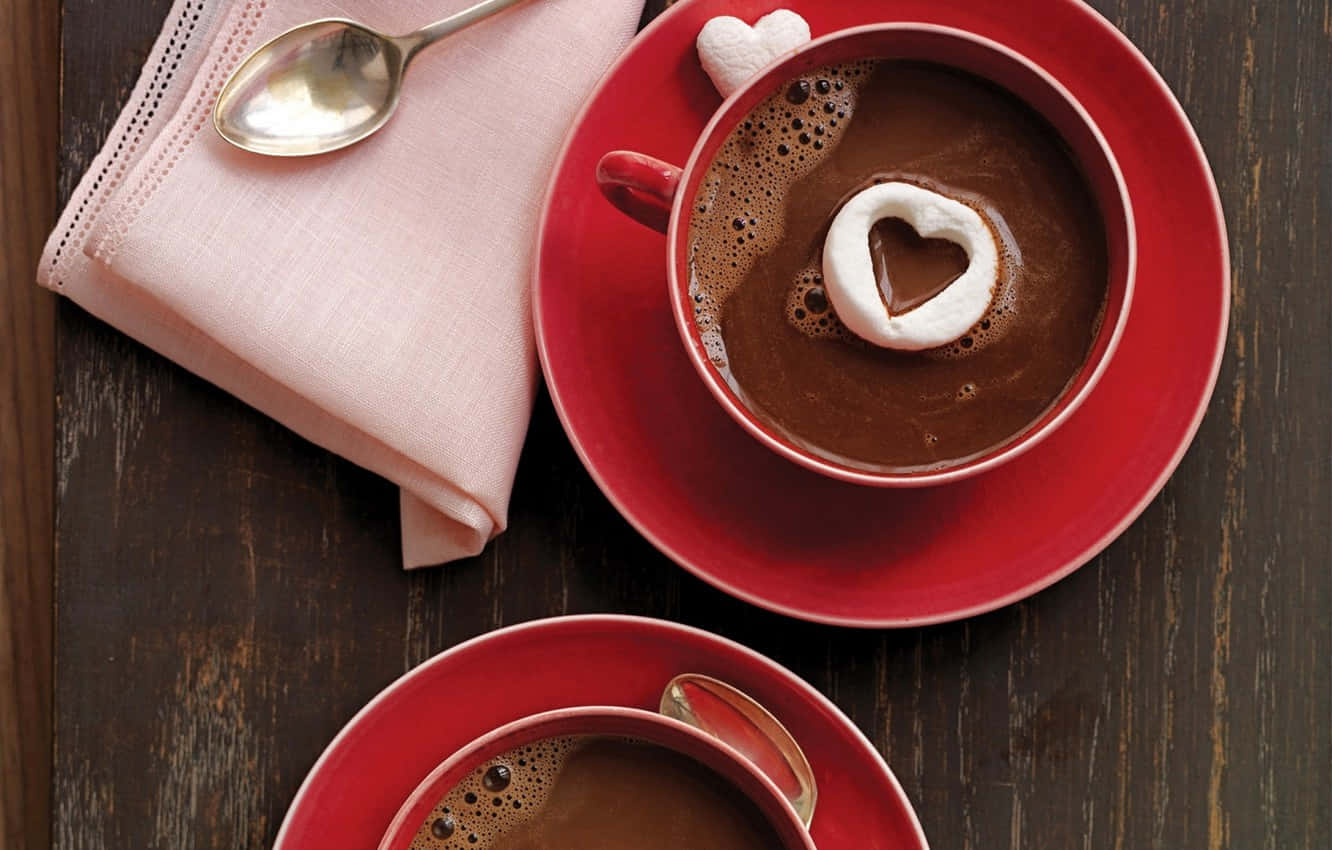 Aromatic coffee with a splash of milk Wallpaper