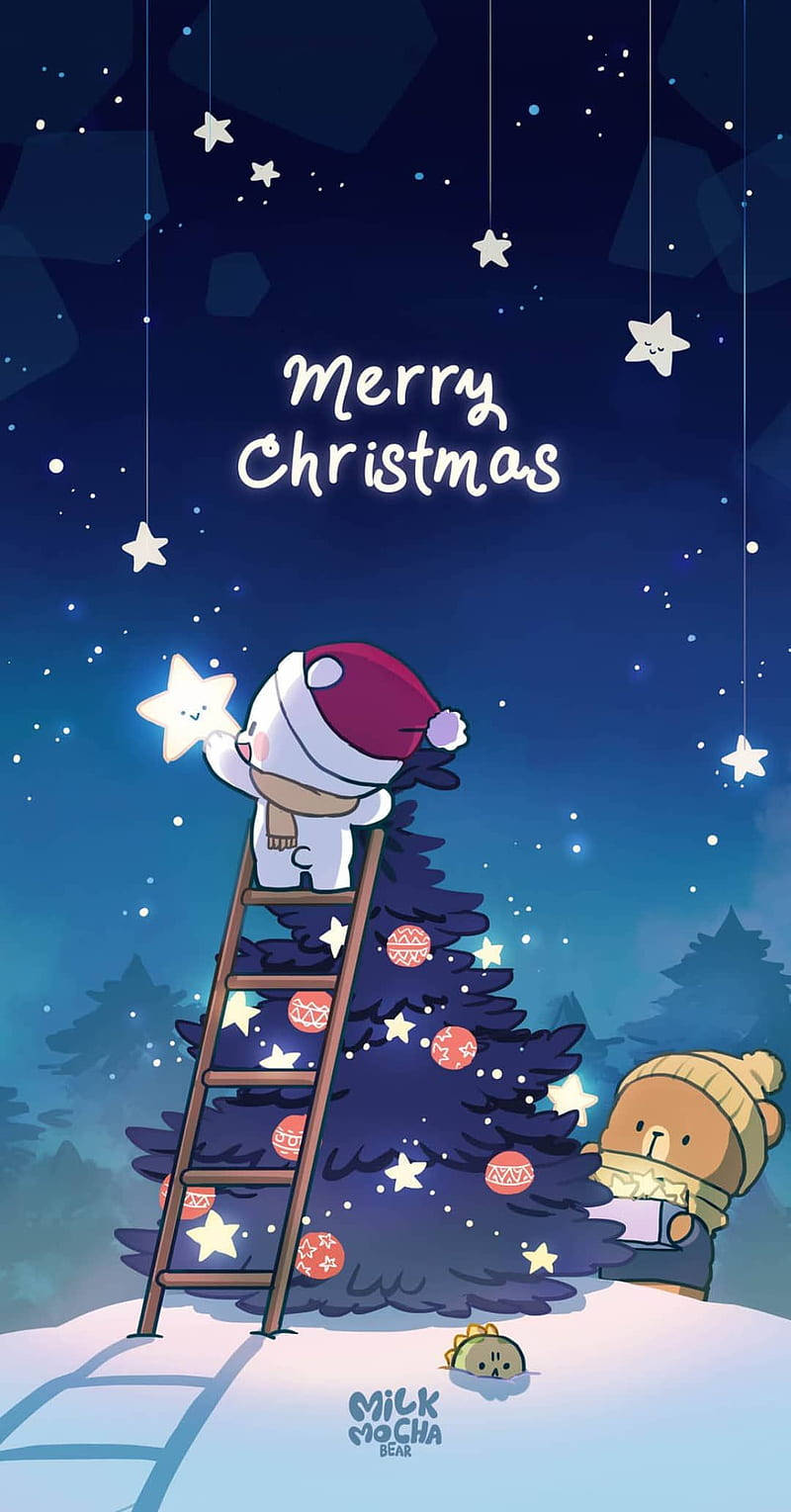 (translation: Milk And Mocha Bears Christmas) Wallpaper