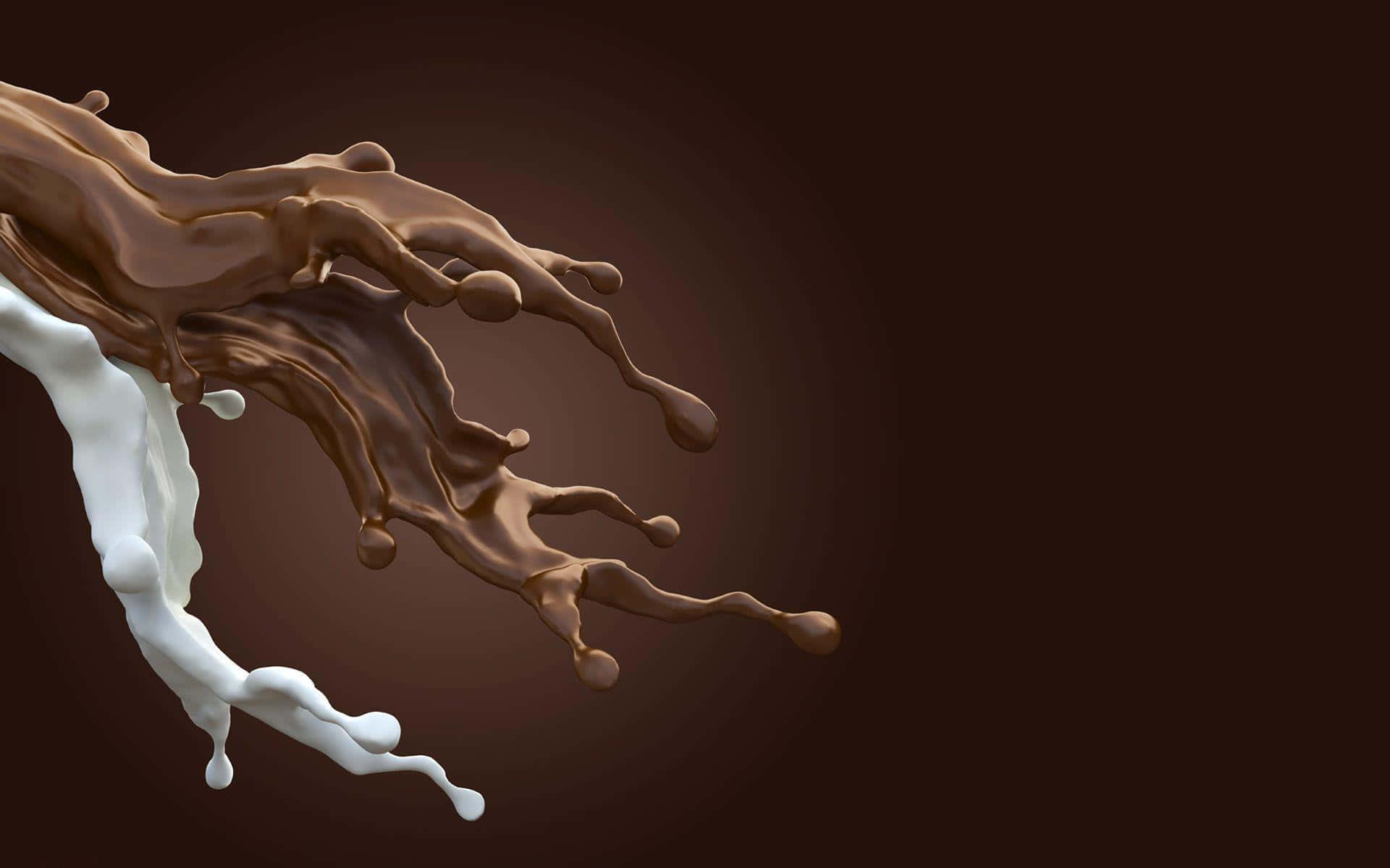 A Chocolate Splash On A Dark Background