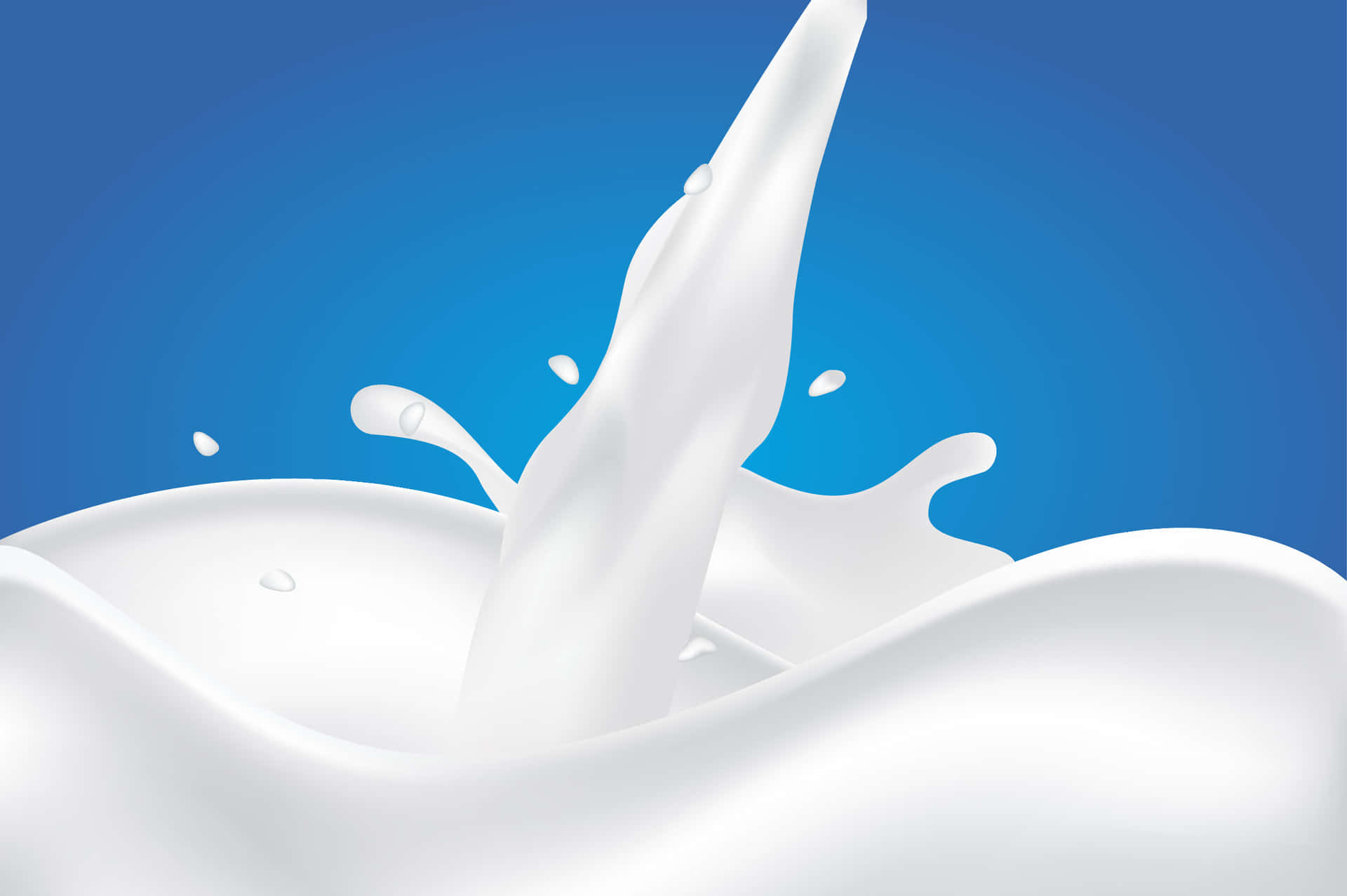 Milk Splash On Blue Background