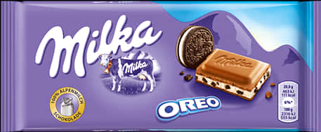 Milka Oreo Chocolate Bar Packaging PNG