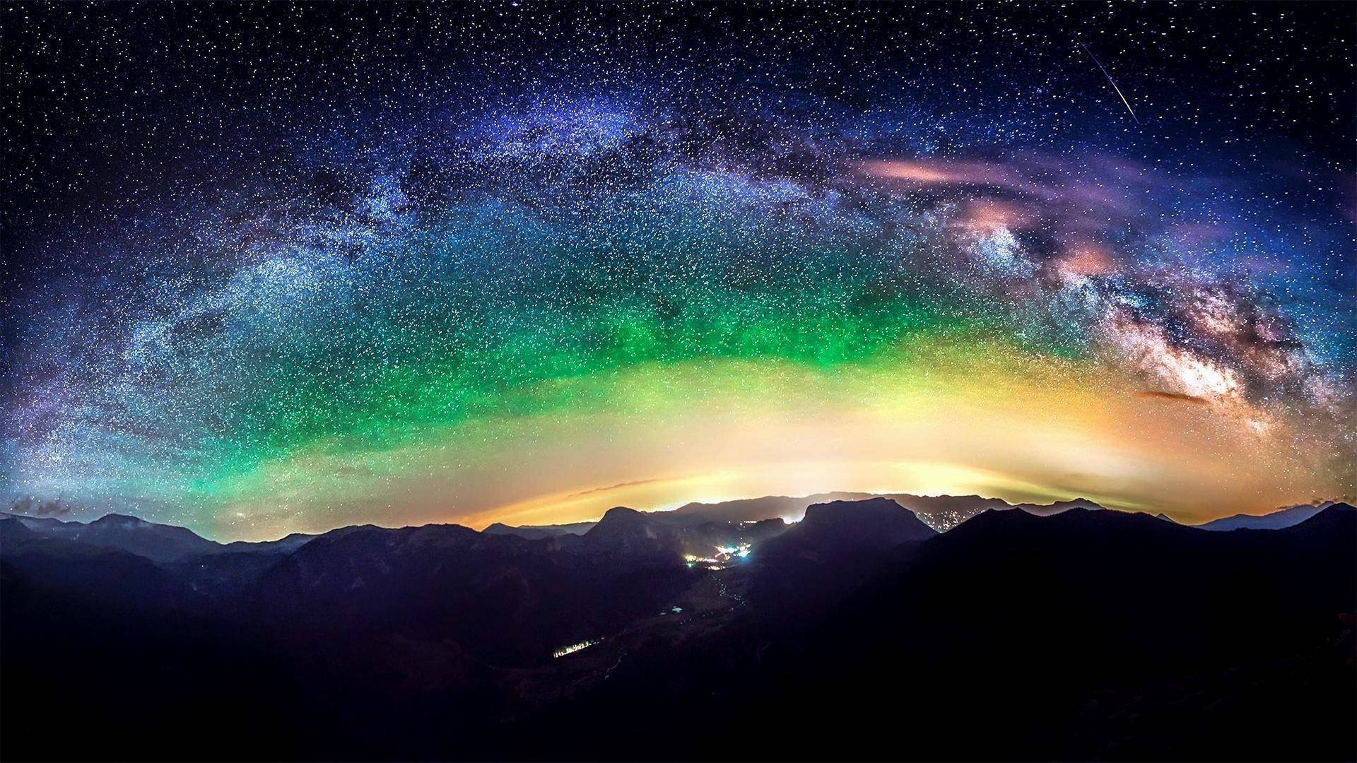 Milky Way Above Mountains Galaxy Live Wallpaper
